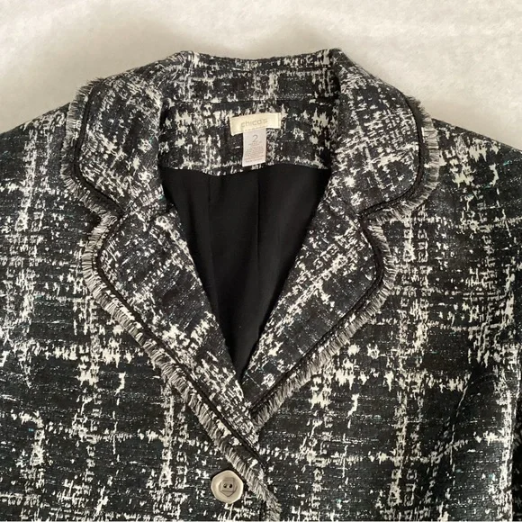 Chico’s Treana Tweed Blazer, Size 2L - Picture 3 of 8